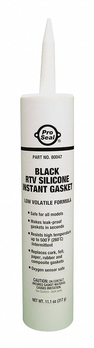 RTV Silicone, Cartridge, 11.1 oz, Black