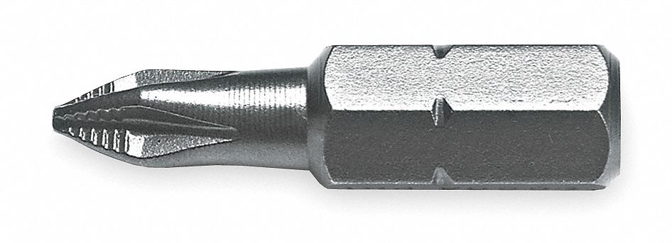 Phillips Insert Bit, Size #1, 1/4 In Shank