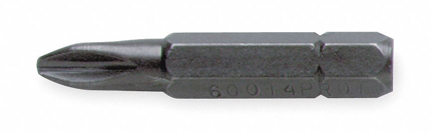 Insert Bit, Phillips, Size #1, Drive 1/4 In