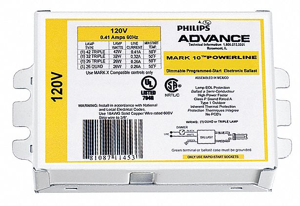 CFL Ballast, Electronic Dimming, 16W, 120V