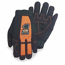 Mechanics Gloves, Black/Orange, XL, PR