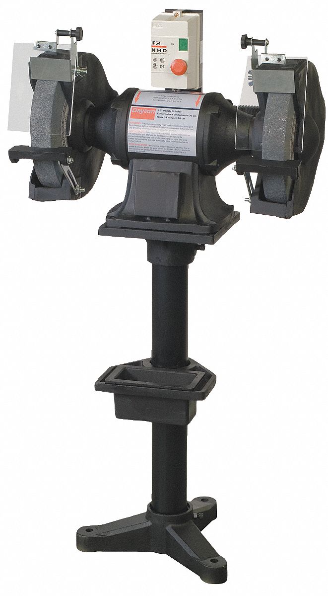 Bench Grinder, 12 In, 1725 RPM, 2HP, w/Stand