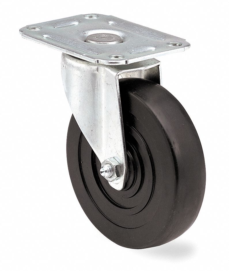 Swivel Plate Caster, 100 lb, 2 In Dia