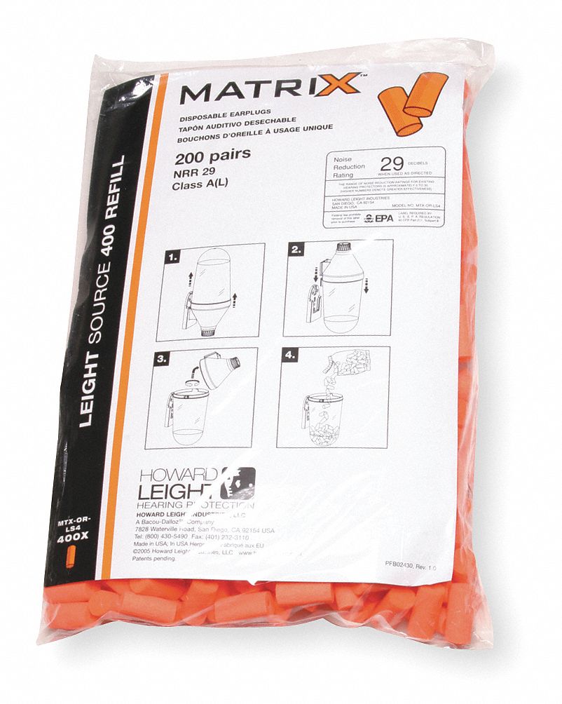 Ear Plugs, 29dB, W/o Cord, Univ, PK200