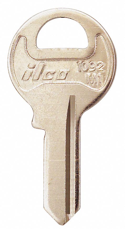 Key Blank, Brass, Type M1, 4 Pin, PK 10