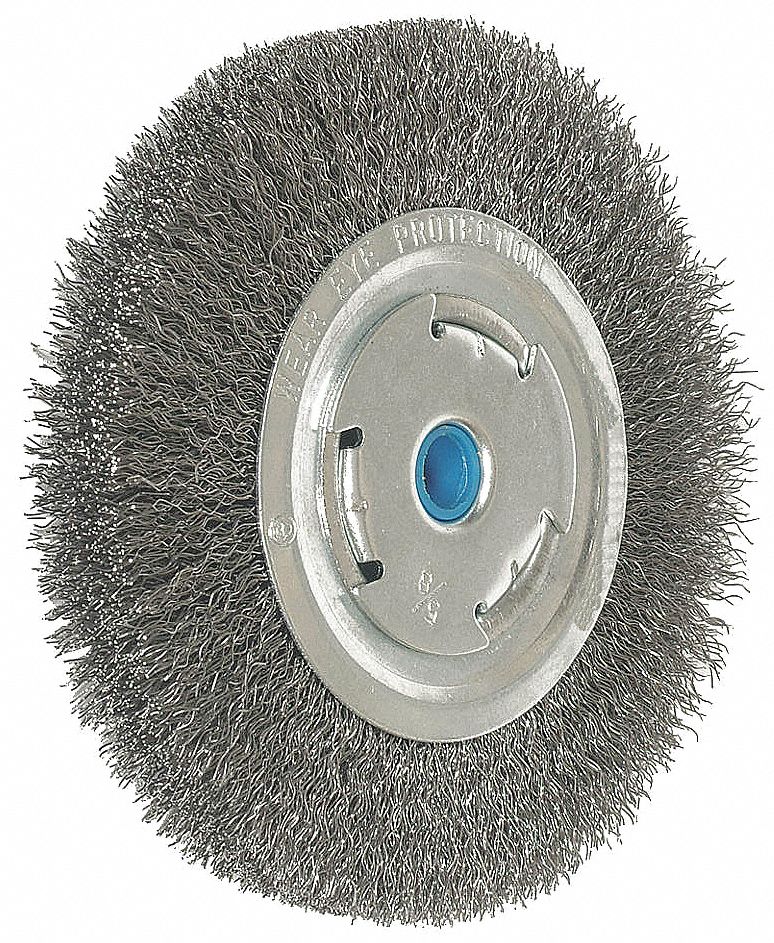 Crimped Wire Wheel, 6 In Dia, 0.0118 Wire