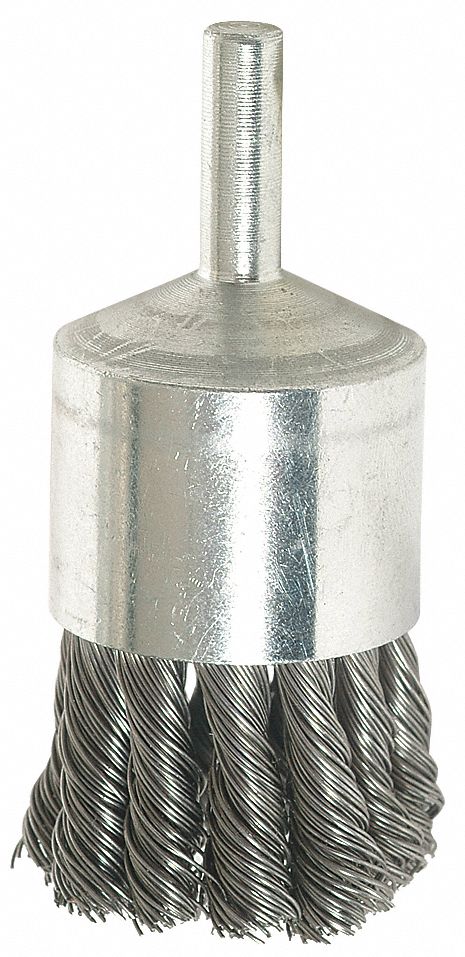 Knot End Brush, 1 1/8 In Dia, 0.0200 Wire