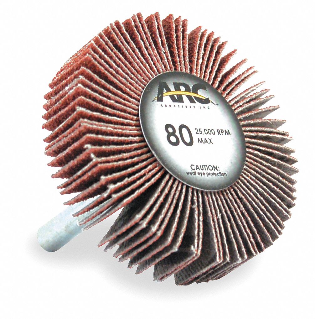 Flap Wheel, AO, 1x1x1/4 In Shank, 120G