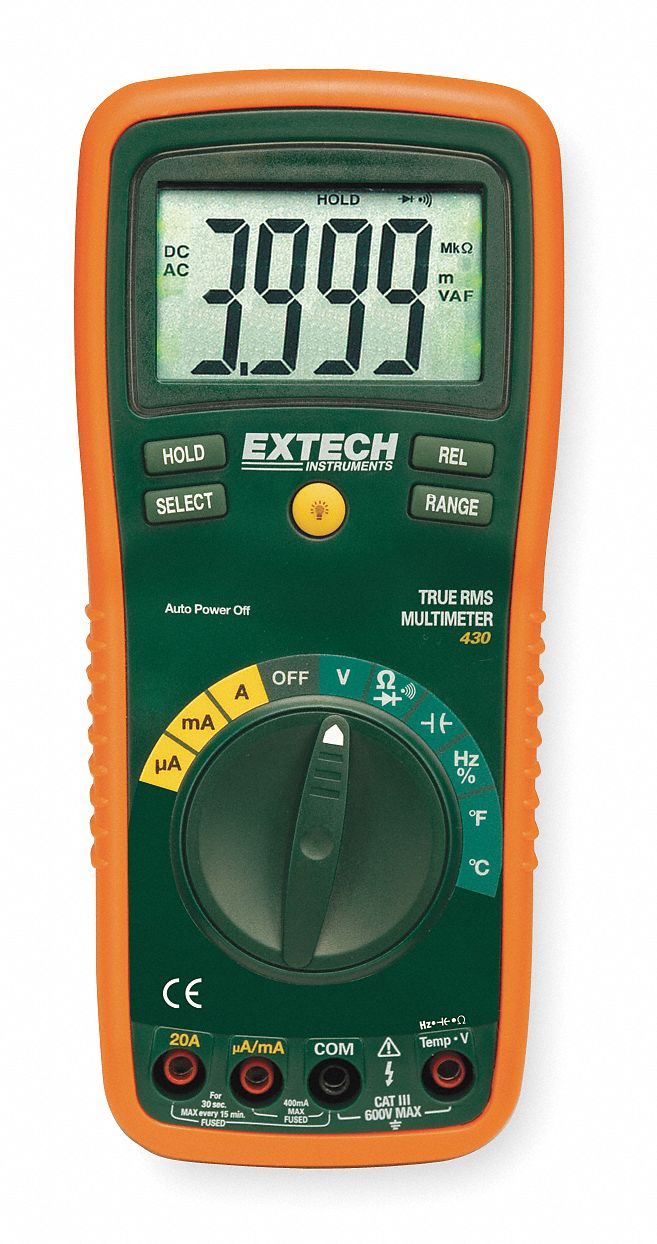 Digital Multimeter, 750V, 20A, 40 MOhms