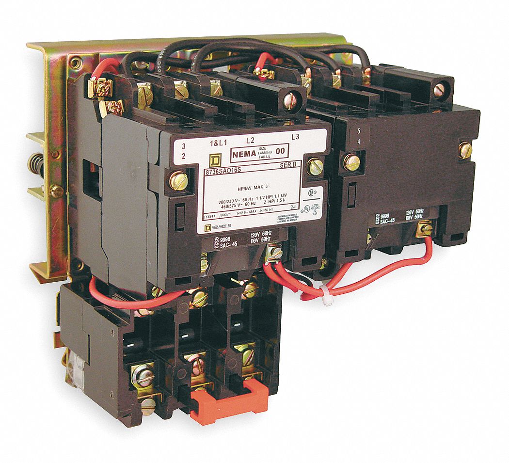 Motor Starter, Reversing, NEMA Sz1, 120VAC