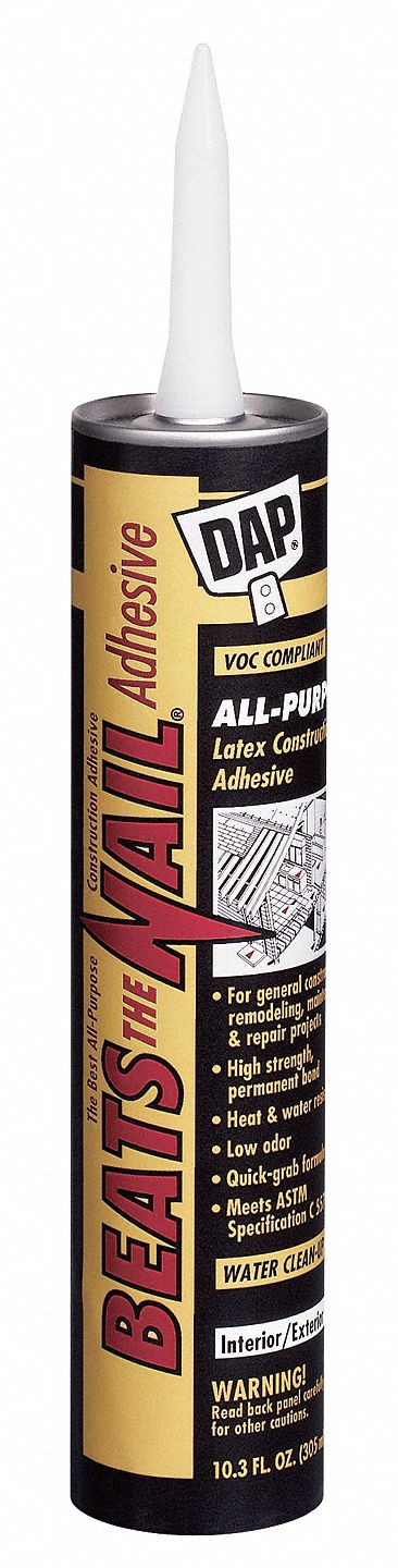 Construction Adhesive, Latex, 10.3oz, White