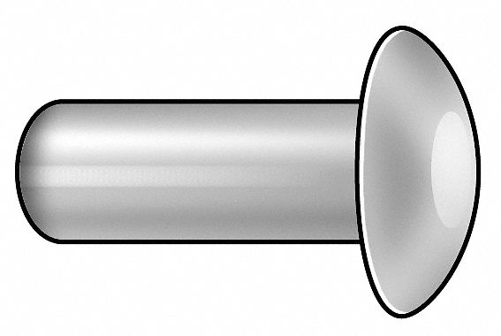 Semi-Tubular Rivet, 1/16x5/32 In, PK 100