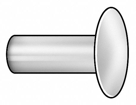 Semi-Tubular Rivet, 3/16x1/2 In, PK 100