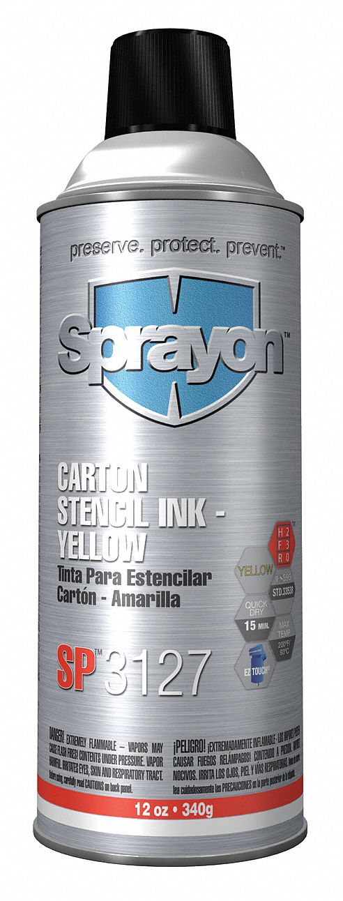 Stencil Ink, 16 Oz, Yellow, Waterproof