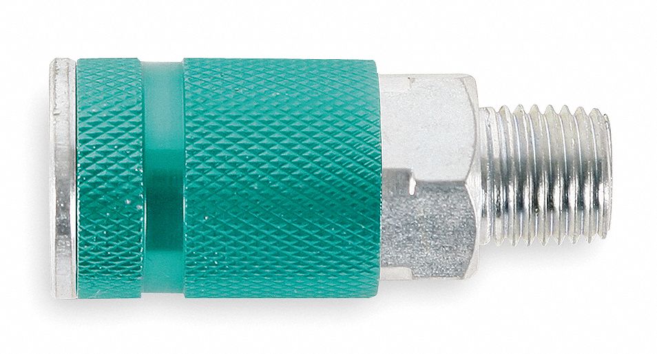 Quick Coupler, 1/4 MNPT, 1/4 Body, Green