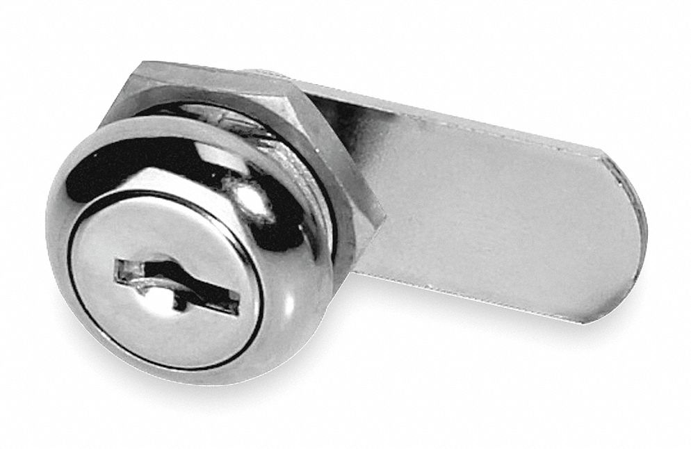 Disc Cam Lock, Nickel, 5 Pin, Length 3/8 In