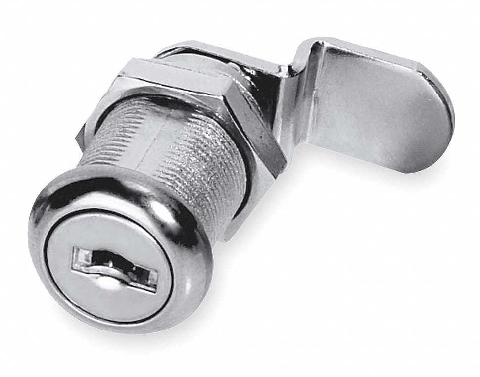 Disc Cam Lock, Nickel, 5 Pin, 1 1/8 In Long