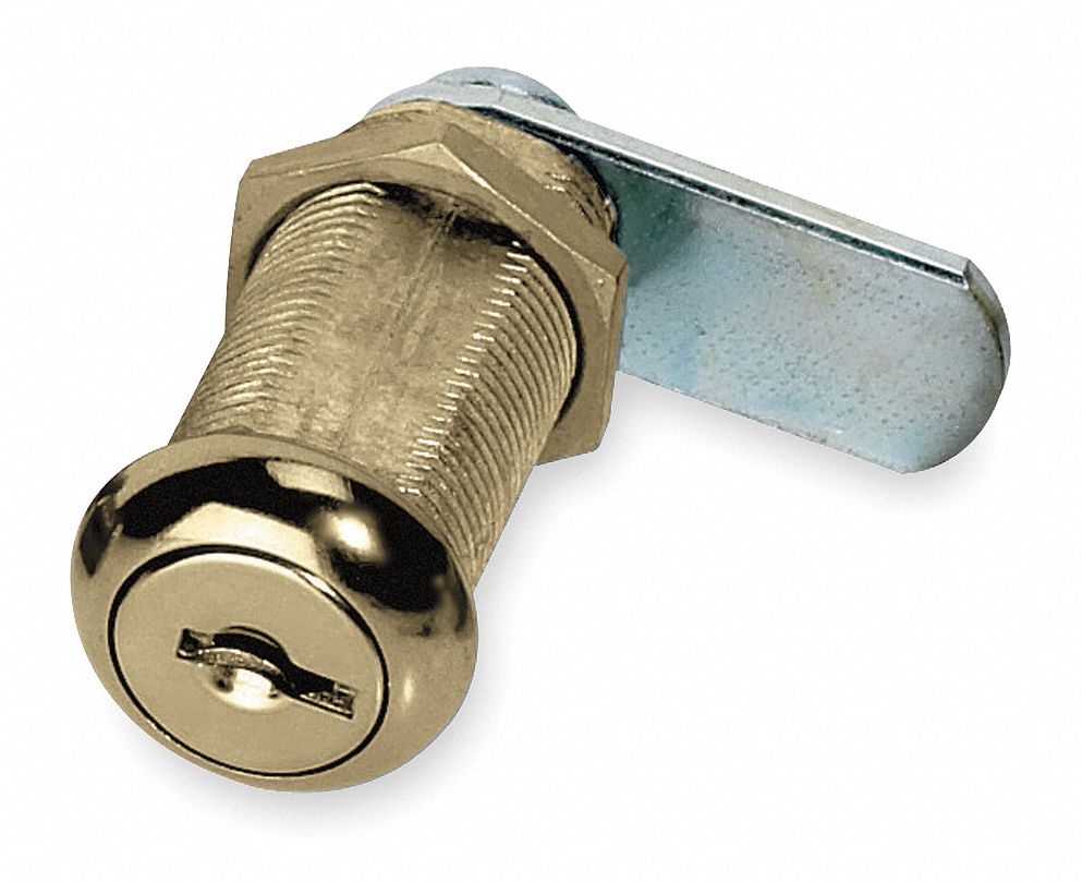 Disc Cam Lock, Brass, 5 Pin, 1 3/8 In Long