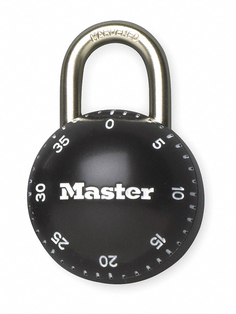 Combination Lock, Zinc, 2 1/8 In Thick, Blk