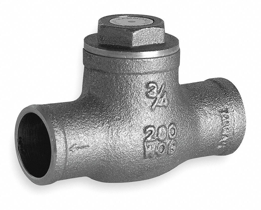 Swing Check Valve, 1/2 In, Solder, Brass