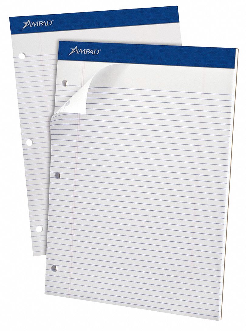 Writing Pad, 5 x 8, Legal, Wht, PK12
