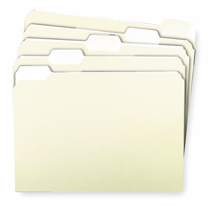 File Folders, 5 Tab Cut, Manila, PK100