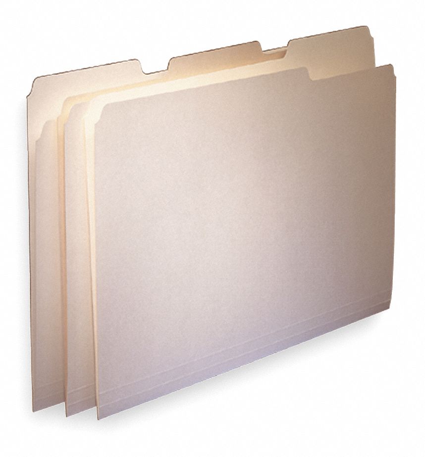 File Folders, 3 Tab Cut, Manila, PK100