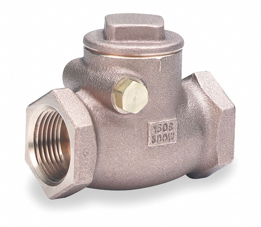 Swing Check Valve, 3/8 In, FNPT, Bronze