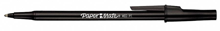 Ballpoint Pen, Stick, Fine, Black, PK 12