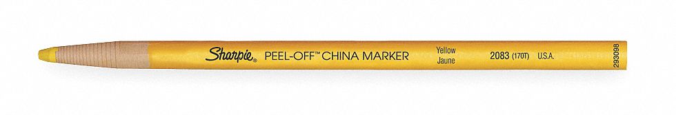 Peel-Off China Marker, Standard, Ylw, PK12