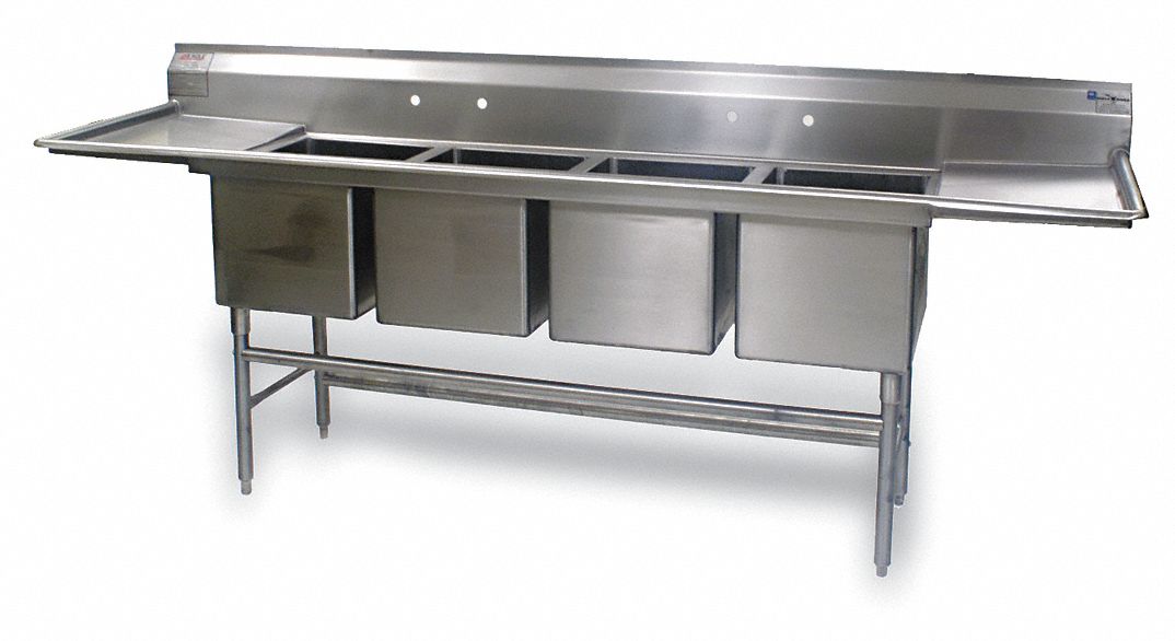 Quadruple Compartment Sink, Floor