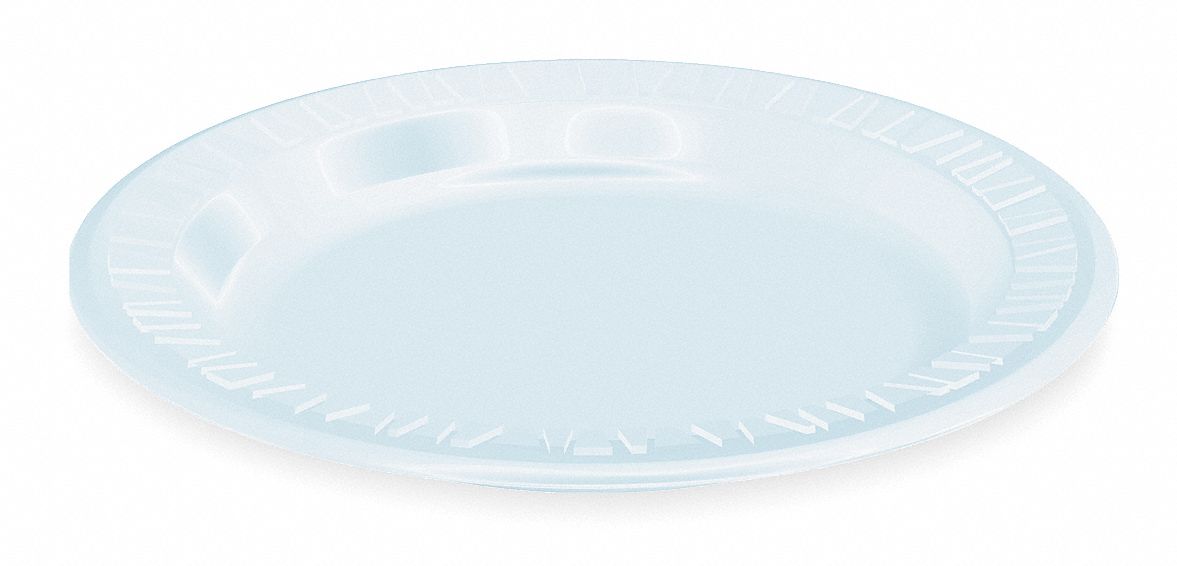 Foam Plates, White, Pk500