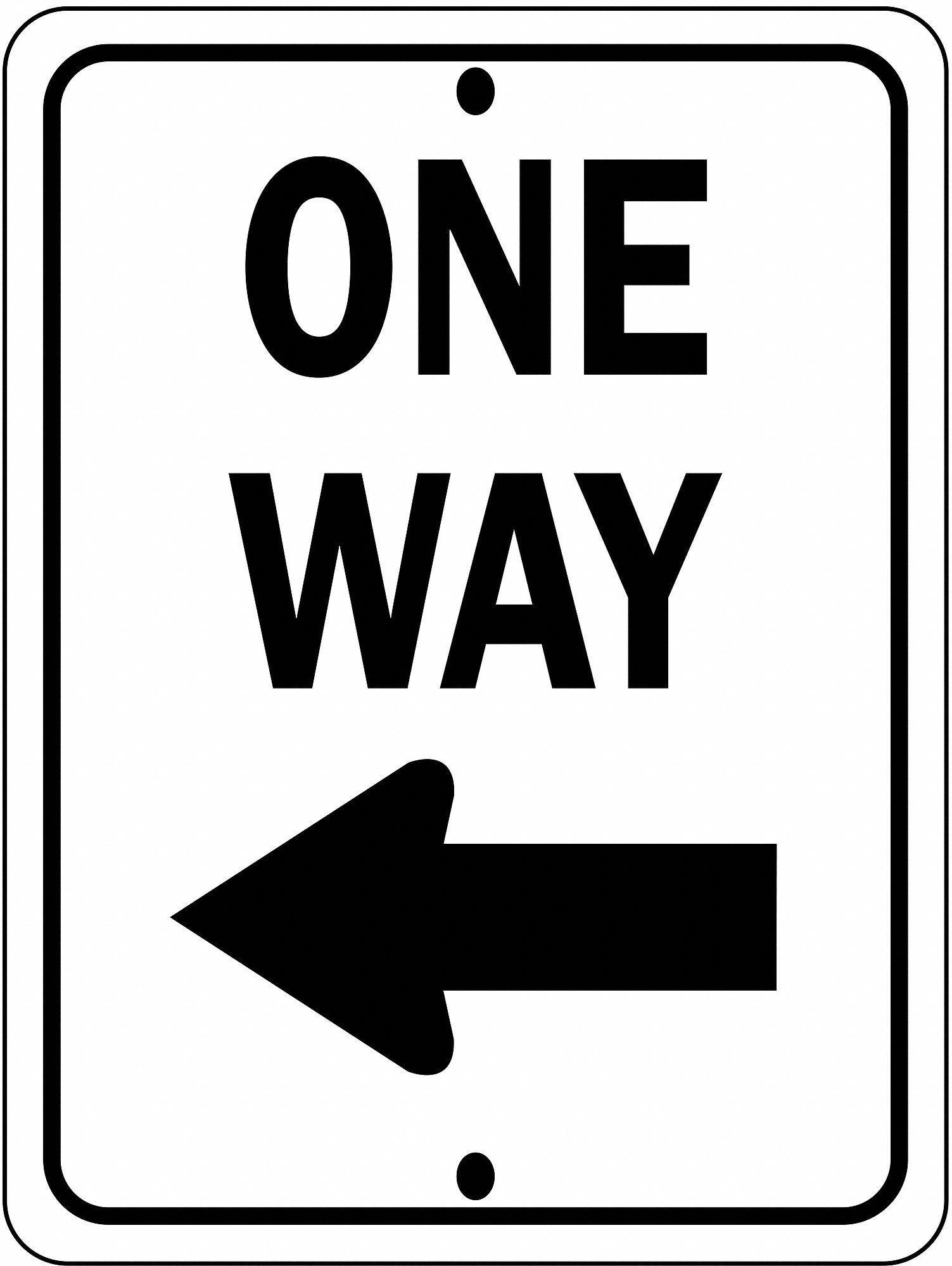 Traffic Sign, 24 x 18In, BK/WHT, OW, R6-2L