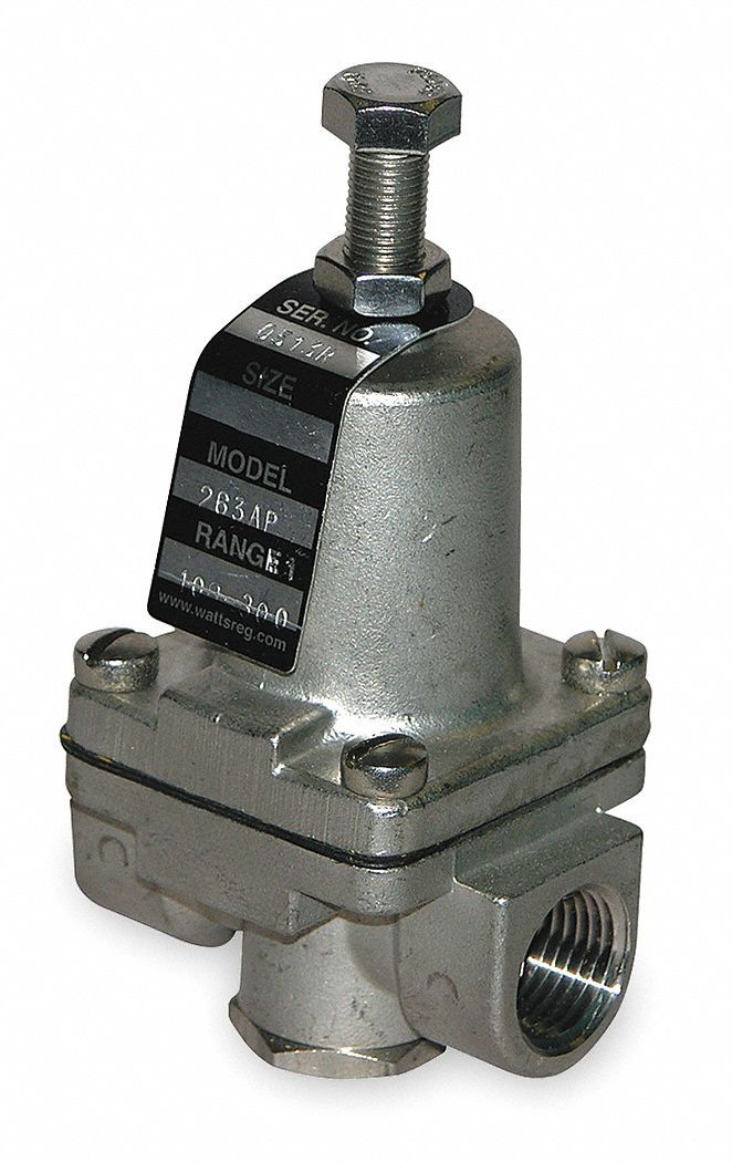 Pressure Regulator, 1/2 In, 10 To 125 PSI