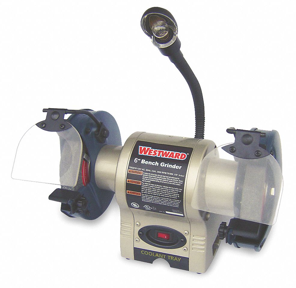 Bench Grinder, 6 In, 3450 RPM, 1/3 HP