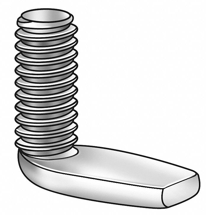 Weld Stud, Right-Angle, 1/4-20, PK 25