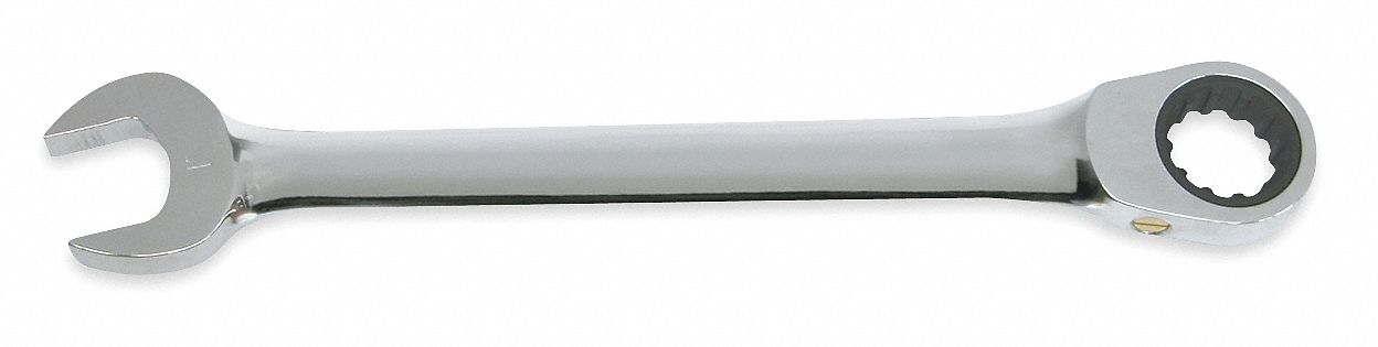 Ratcheting Combo Wrench, 7/16 in., Spline