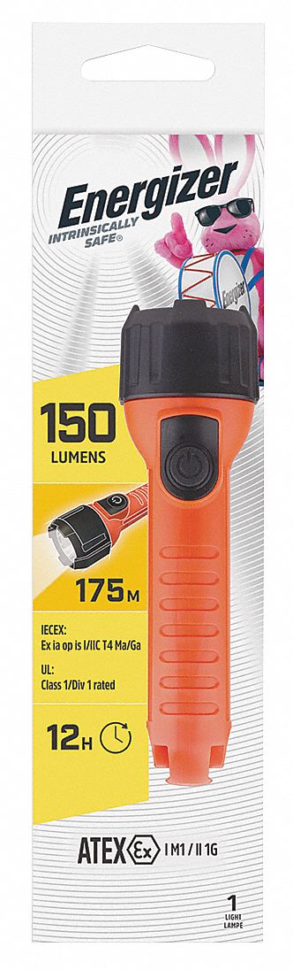 Mine Safety Flashlight, 2AA, 3 LED Cluster