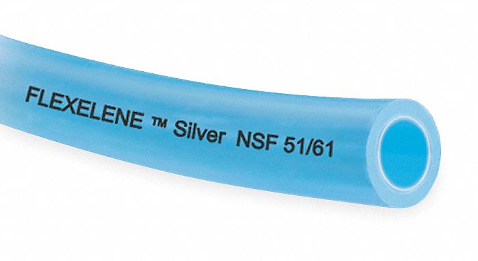 Tubing, 1/16 In, 100 Ft L, Poly, Clear Blue