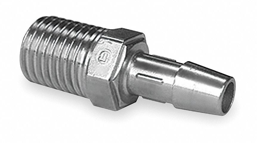 Male Connector, 1/8 In Pipe Sz, 316 L SS