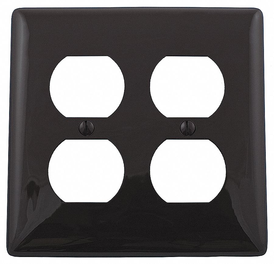 Wall Plate, Duplex, 2Gang, Brown