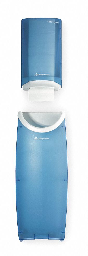 Dispenser & Receptacle, Plastic, Blue