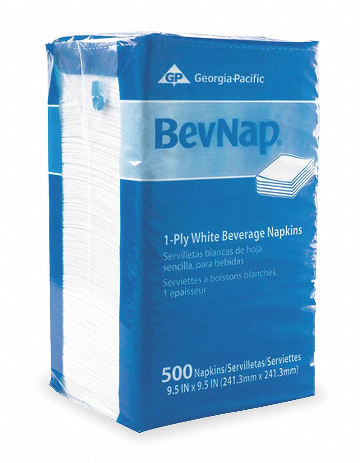 Beverage Napkin, BevNap, White, PK4000