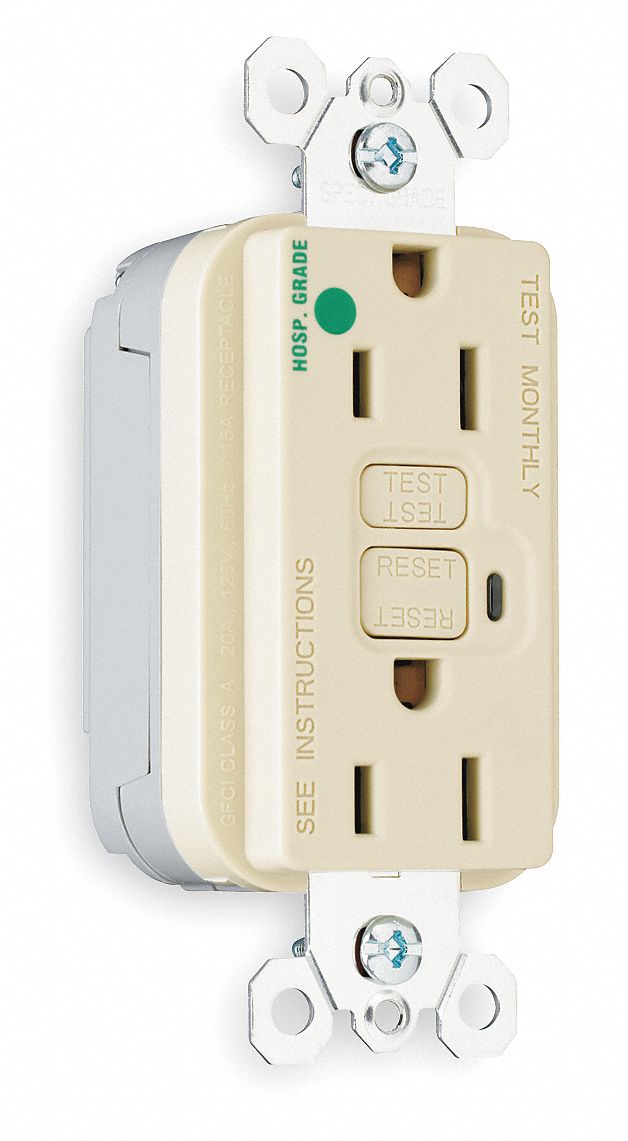 Recptacle, HospitalGrade, 15A, Ivory