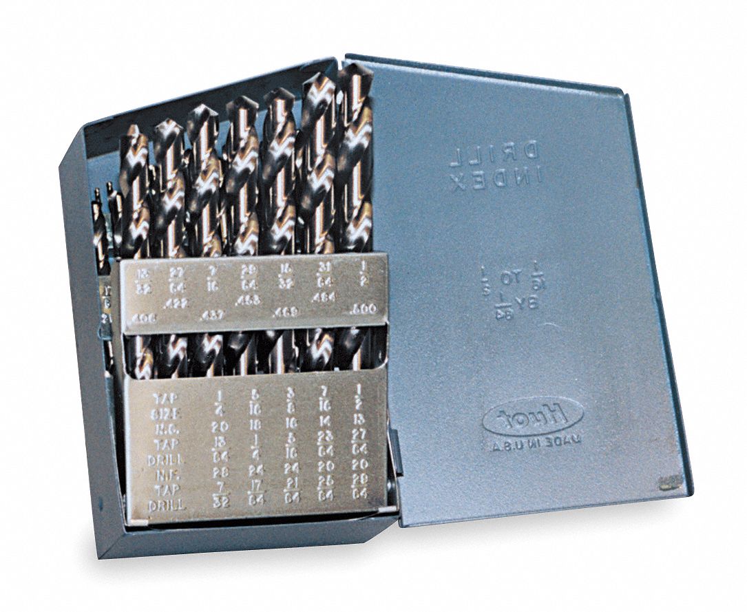 Jobber Drill Set, Aircraft, 15 PC, HSS