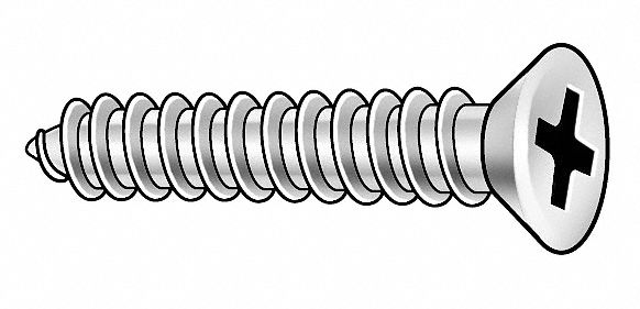 Metal Screw, Flat, #10x1 3/4, Pk 3500