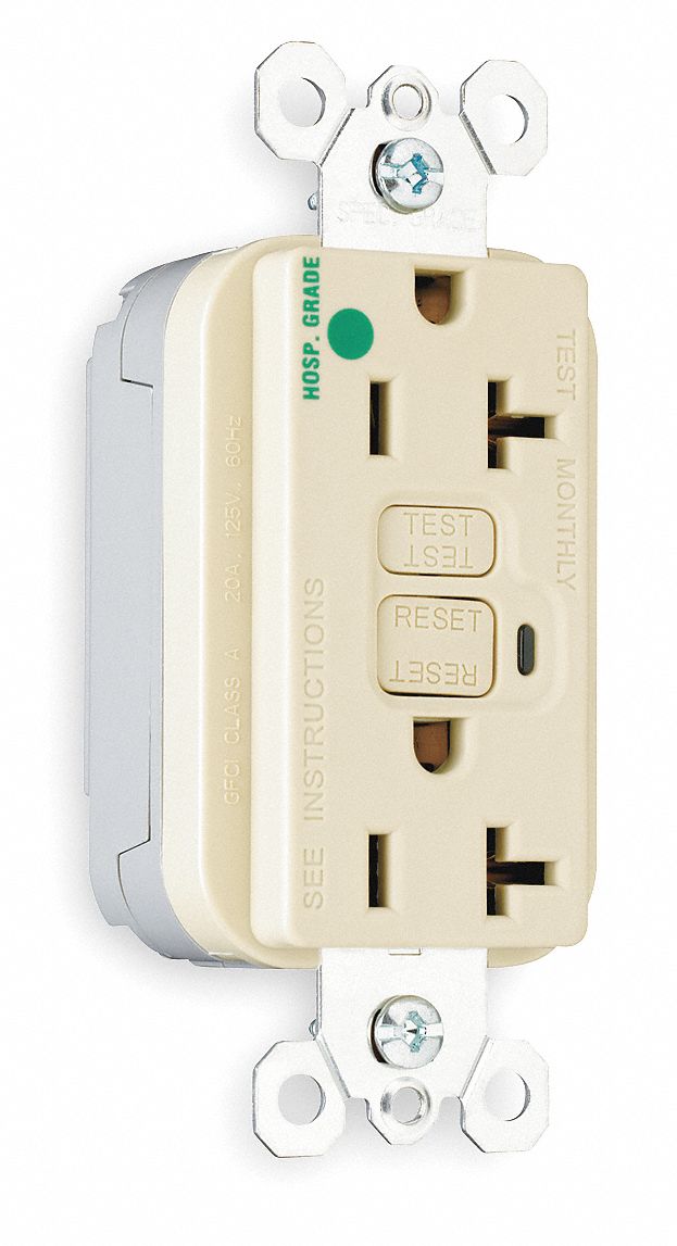 Recptacle, HospitalGrade, 20A, Ivory