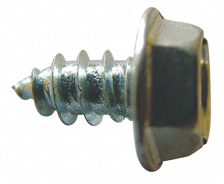 Metal Screw, Hex, #14, 1 1/2 L, PK 100
