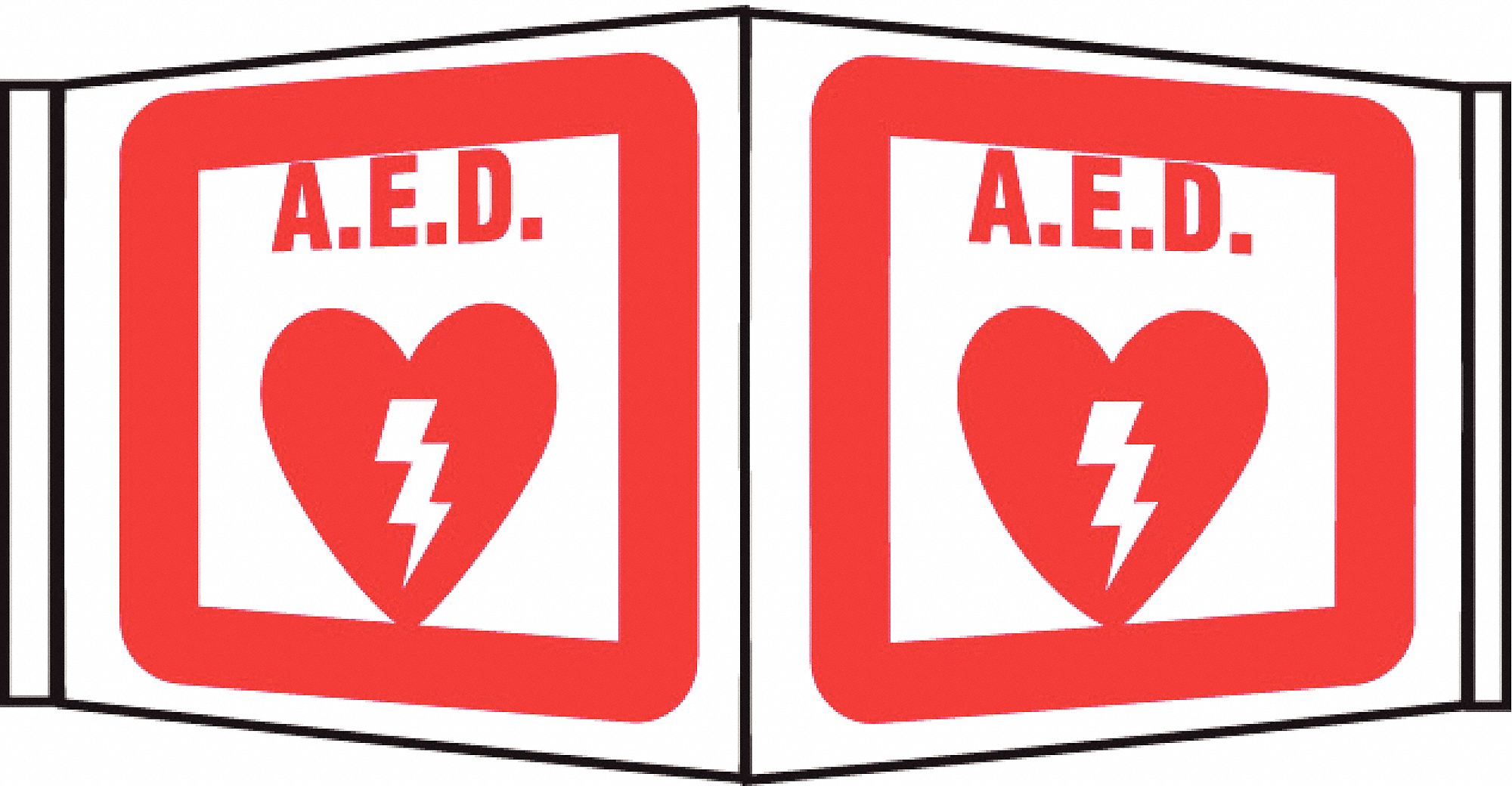Notice Sign, 6 x 9In, R/WHT, AED, ENG