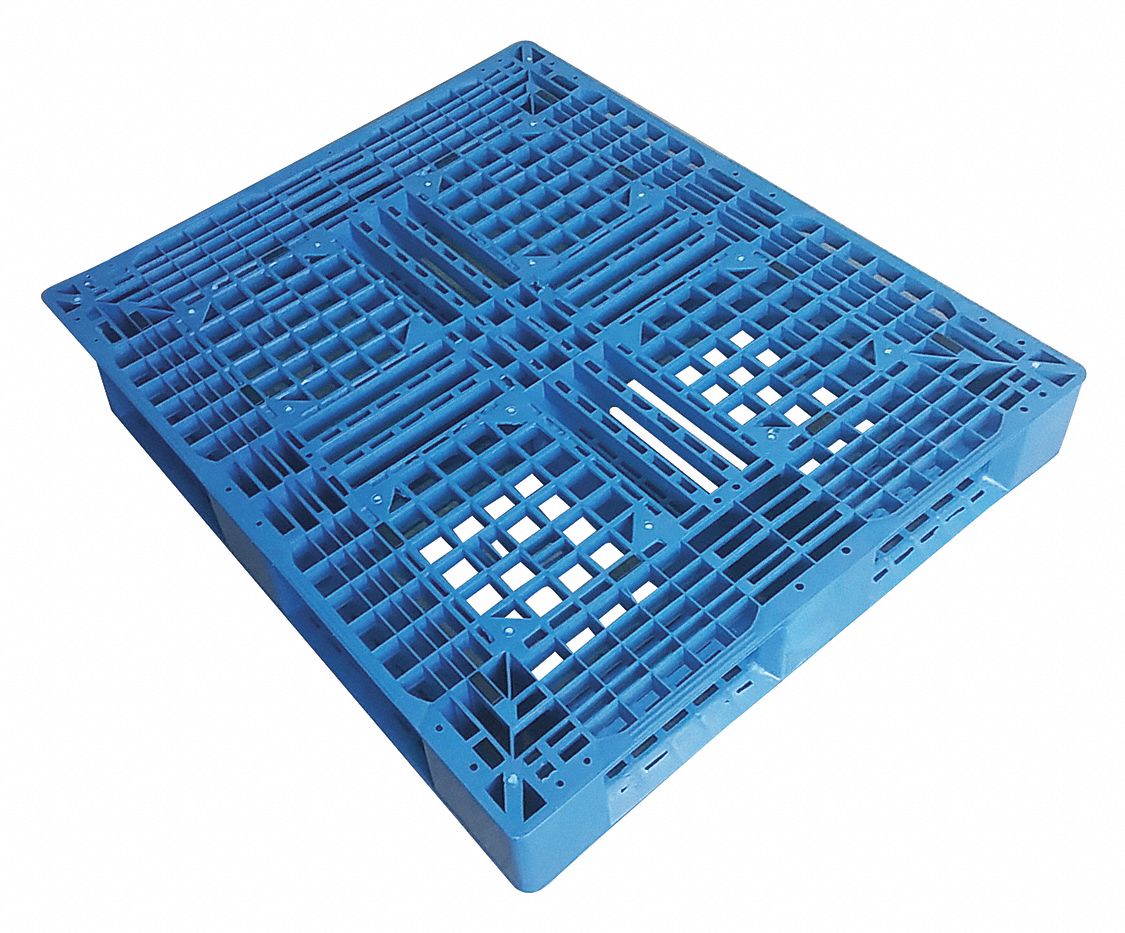 Plastic Pallet, 48 L X 40 In W, Blue
